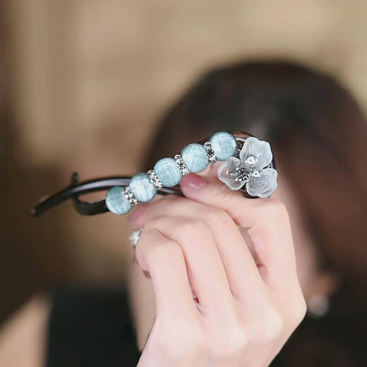 Dongyi's carefully selected twist clip hair clip for women's hair with multi-disc hair clips, high-end rhinestone beaded one-word clips, simple and not irritating the hair in summer