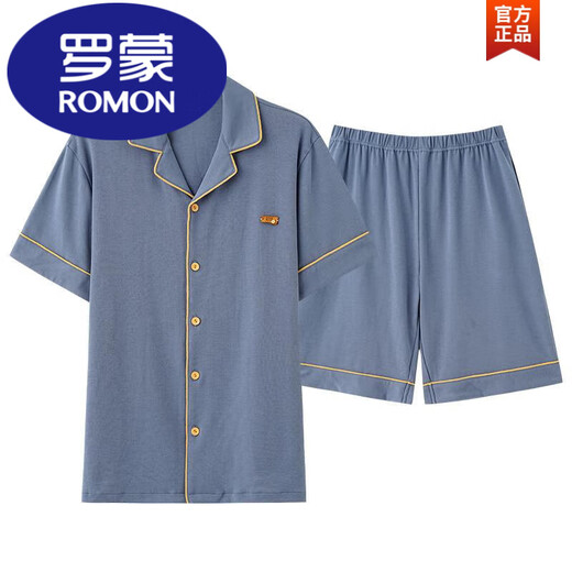 Romon Pajamas Men Summer Coton Pure Shorts à manches courtes CARRIGANT MINE COLODE COLODE COLONS COST COST COST COST SUMPRES Men d'été Green 12808 [100% coton pur] 3xl [Recommandé 160-180jin [Jin est égal à 0,5 kg] usure]