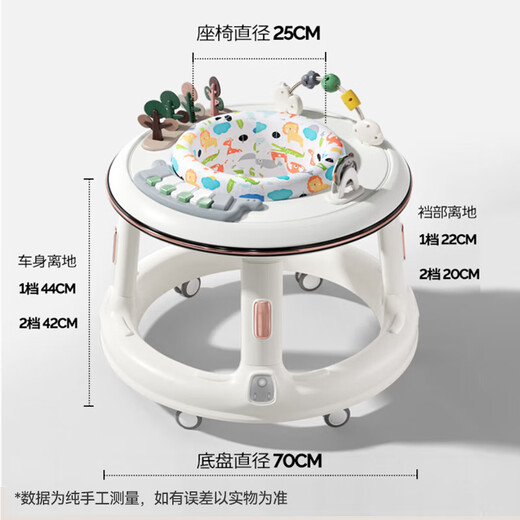 ANGI BABY baby walker multi-function 360 rotating children's step-assist anti-rolling three-in-one walker stroller candy powder [360 rotating cushion + music] multi-function walker first birthday gift
