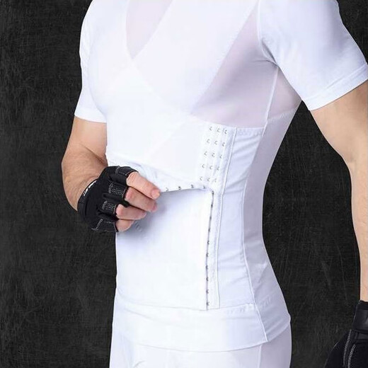 KJ Men's Body Shaping Apparel Abdominal Corset Waist Shaping Corset Vest Sports Fitness Seamless Thin Corset Black L (140-180Jin Jin equals 0.5kg)