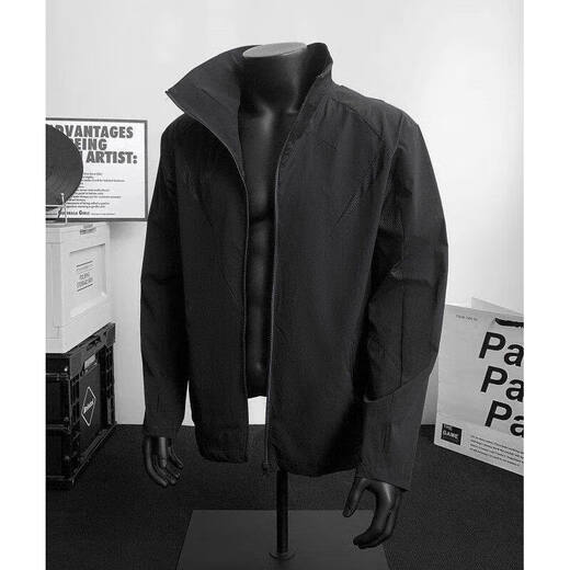 ZHUYIFAN Gray Mesh Spliced Sun Protection Clothing Men's Summer Slim Stand-Collar Jacket American Outdoor Sports Breathable Cycling Jersey Light Gray Upgraded M 100-115Jin Jin is equal to 0.5 kg