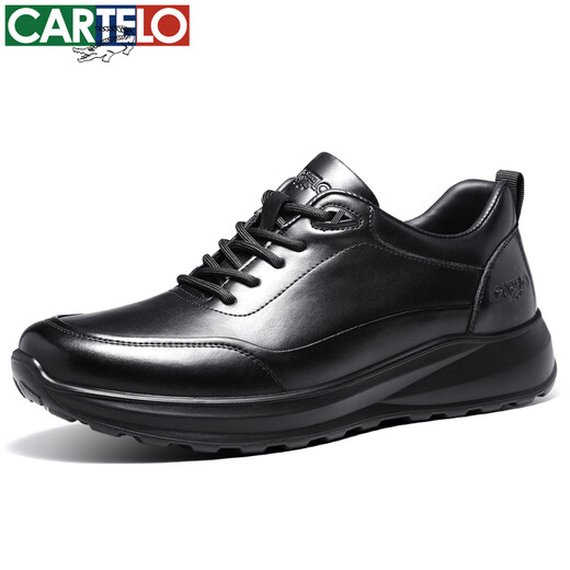 CARTELO men's leather shoes autumn leather lace men's shoes soft sole business sports casual shoes 5309 black 42