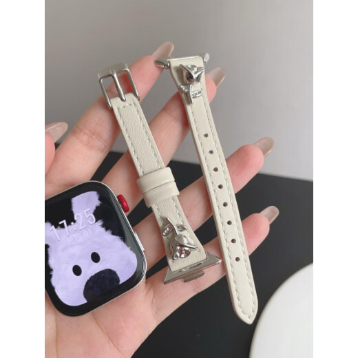 Minyan geeignet für Huawei Fit4 Uhr Metall Rose Fit3 Riemen Slim Taille Echtes Leder Armband Huawei Armband 1098 Weiß Rose kleine Taille Huawei Fit4