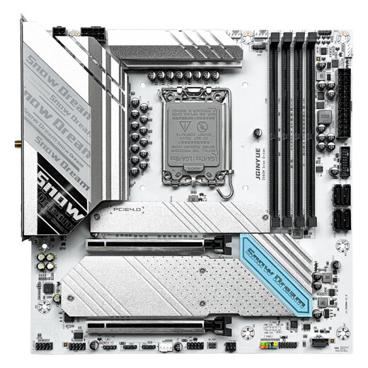 精粤H610/B760/Z690 Z790雪梦主板INTEL游戏主板/ITX主板 适配12100F/12400F/12600KF/14600KF单主板 精粤Z690M Snow Dream D4主板