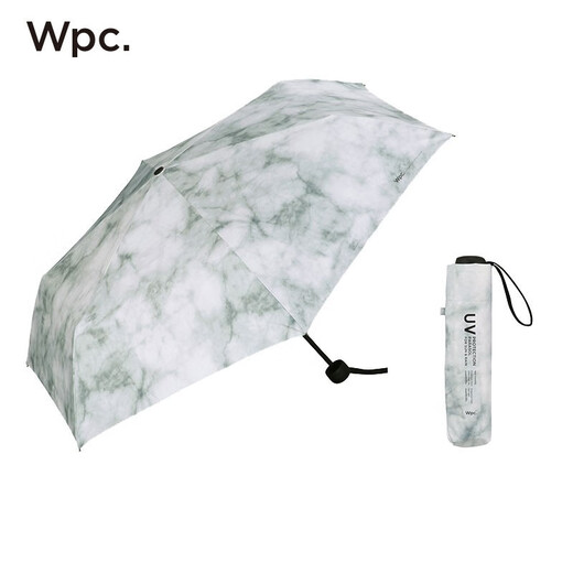 山头林村太阳伞超轻纯色便携商务黑胶男士三折遮阳防晒伞男女兼用 大理石款801-7027