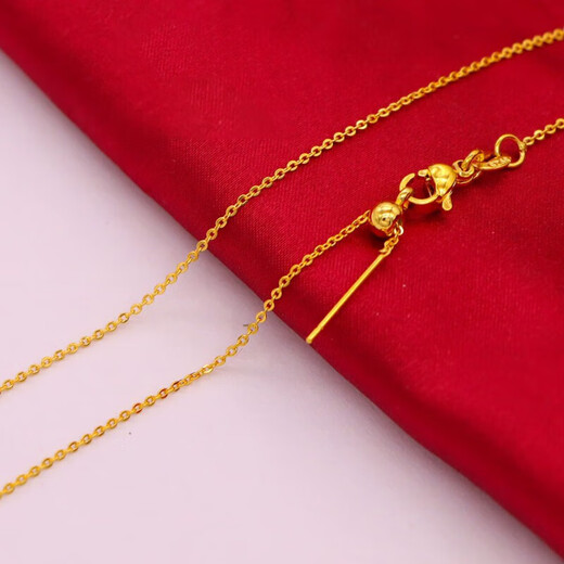 BMOI Old Phoenix 999 Gold Pure Gold Chain Snake Bone Chain Women's Fashion Versatile 18K Gold Necklace Single Chain Pendant Water Wave Bead Chain 45cm Long Same Style