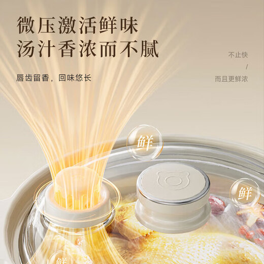 Bear (Bear) micro-pressure electric stew pot soup pot BB porridge cooking porridge pot porridge cooking artifact stew pot split stew pot 1.5L white porcelain stew pot long-term appointment heat preservation micro-pressure fine stew white porcelain inner pot 1.5L 1-2 people
