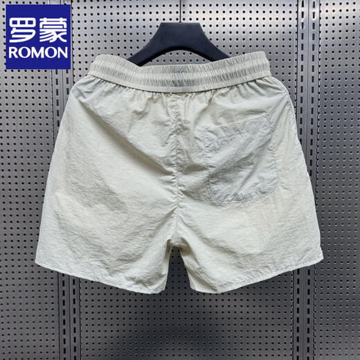ROMON summer thin four-point home casual pants for men and women the same style solid color versatile sports running American beach shorts Black M Recommended 85-110Jin [Jin equals 0.5 kg]