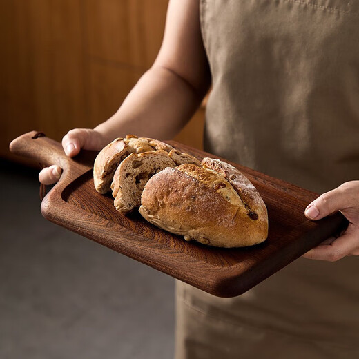 Wilkie Steak Special Plate Steak Plate Steak Knife and Fork Pizza Wooden Tray Wooden Chopping Board Western Food Fully Concave Ebony Steak Board