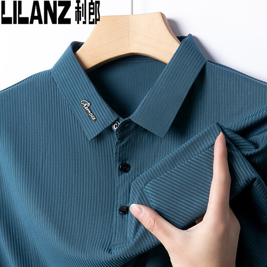 Camiseta de manga corta para hombres de Lilang Camisa de polo de mediana edad de la solapa de manga de verano