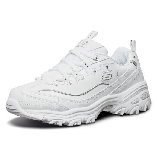Skechers women's shoes summer 2025 new white panda shoes sneakers mesh breathable casual shoes thick sole heightened dad shoes 11979-WSL white 35