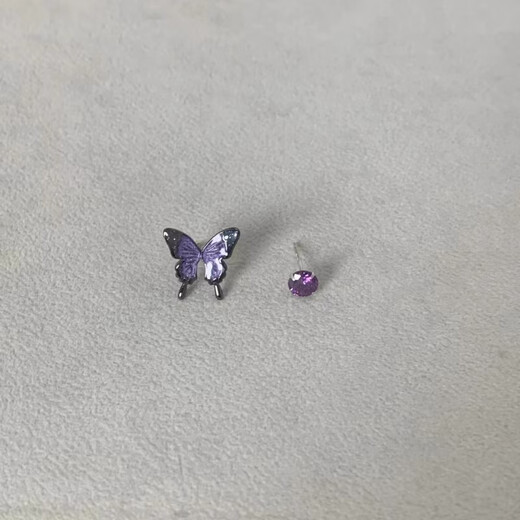 Core luxury blue butterfly earrings for girls, light luxury, high-end niche design, high-end, clear and simple, mini exquisite earrings for women, blue butterfly