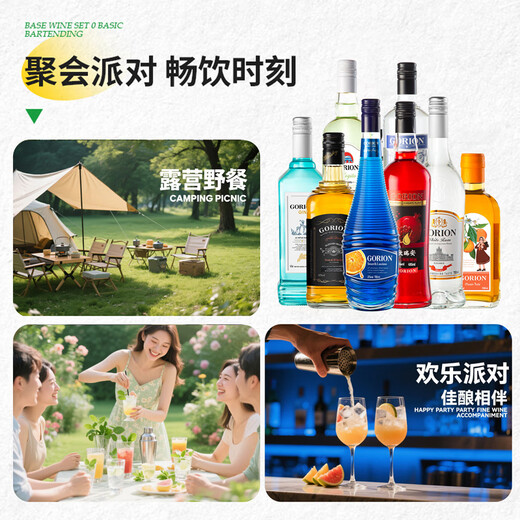 
Gorian Whiskey Vodka Gin Rum Cocktail Flavored Syrup Beverage Wine Base Wine 8 Bottle Set (Good Beverage Tool)