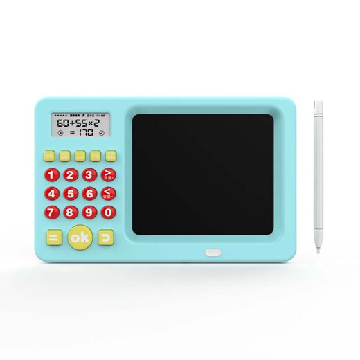The children's smart oral computer training machine automatic question setting math LCD handwriting and painting board learning machine oral calculation treasure + handwriting board two-in-one [Blue] English