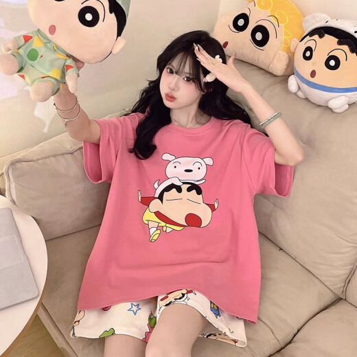 YIMENGTO伊门驼Kiti猫睡衣女夏季2025年新款短袖卡通学生大码夏天家居服套装 短-Z-9928 M  建议80-100斤