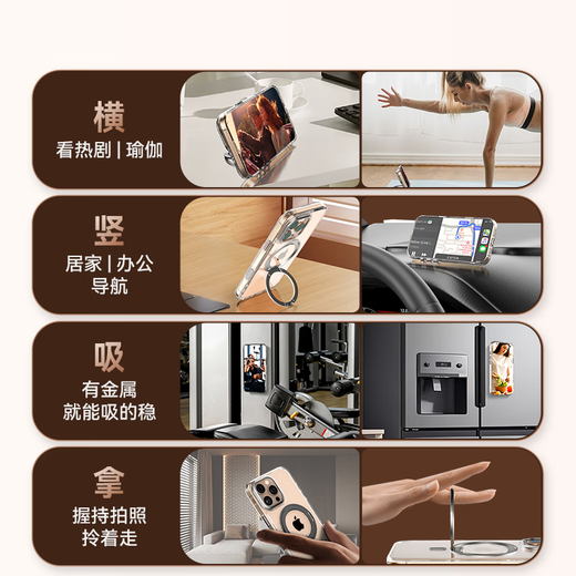 Suoying [boutons de la caméra AI | Bracket rotatif] Applicable à Apple iPhone 16 Promax Case Pleft Magsafe transparent transparent complet