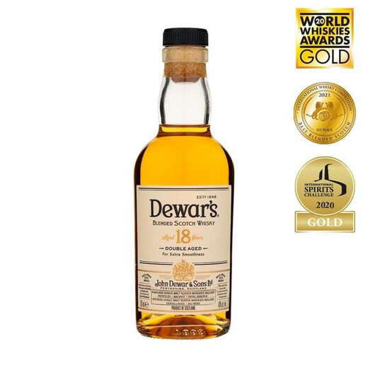 Boîte-cadeau de whisky mélangée de 18 ans de Dewar Whisky 200 ml Vin importé