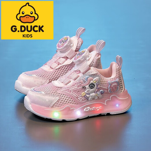 
G.DUCKKIDS little yellow duck girls sports shoes 2025 new spring and summer casual versatile luminous sports pony lily mesh shoes B689 purple single net 28 inner length about 17.2CM