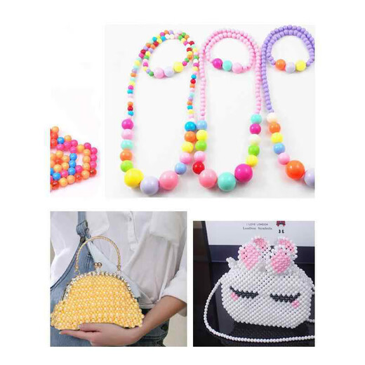 Shusu Imitation Pearls Multi-Specifications Round Straight Hole Pearls Loose Beads Set Mobile Manicure DIY Bead Accessories Handmade Materials White Bead Box (About 1150 Pieces)