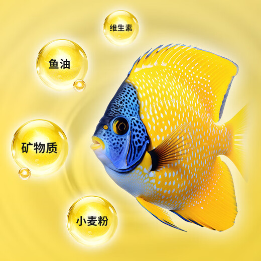 观赏鱼饲料通用鱼粮上浮型颗粒型鱼料锦鲤淡水鱼小型鱼食金鱼饲料 三效合一1050ml小颗粒 约485g