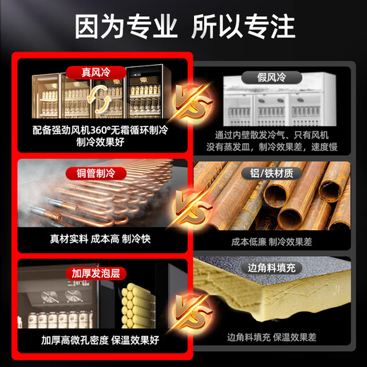 Melanka display cabinet refrigerated Internet celebrity beer cabinet supermarket convenience store refrigerator freezer commercial bar wine storage cabinet full-screen cold drink cabinet rebound door beverage cabinet air-cooled and frost-free double door 1000*600*1830 three-color lamp high-definition anti-fog style