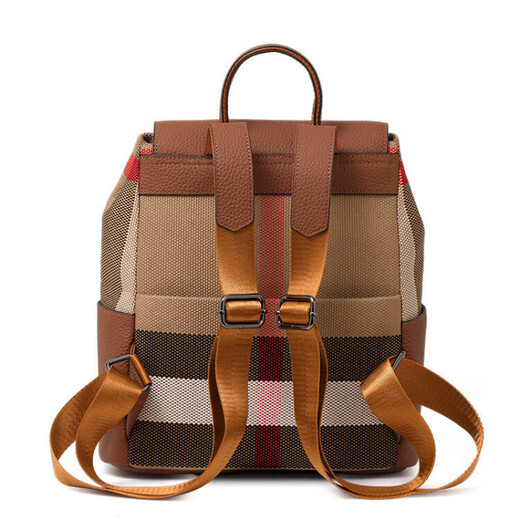 CITICITY Bag Women's Bag High-end Luxury Plaid Backpack Retro British 2025 New Commuter School Bag Travel Backpack Caramel Color (Exquisite Gift Box)