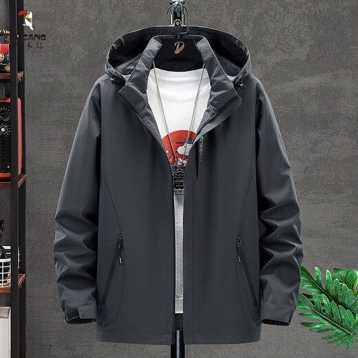 Woodpecker (Tucano) 2025 Chaqueta delgada de primavera y otoño para hombres y mujeres a prueba de viento pareja al aire libre chaqueta casual hombres gris oscuro l