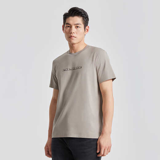 Lilanz cool kurzärmelige T-Shirt-Männer Antibakterielles Eis Silk T-Shirt Männer Sommer 25 neues Logo gedruckt rund Hals kurzes T-Shirt Herrenkleidung Leinen Brown (G5XTX3084Y) 25 Modelle XL 175/92a