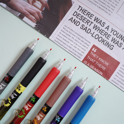 UHFQ Kamen Rider's Blind Box Pen Creative Creative Cartoon Ins High-valeur Press Neutral Pen rapide Dry Black Water X-6227 Ji Kawa Blind Box Pen aléatoire 6 0,5 mm 0,5 mm x Single
