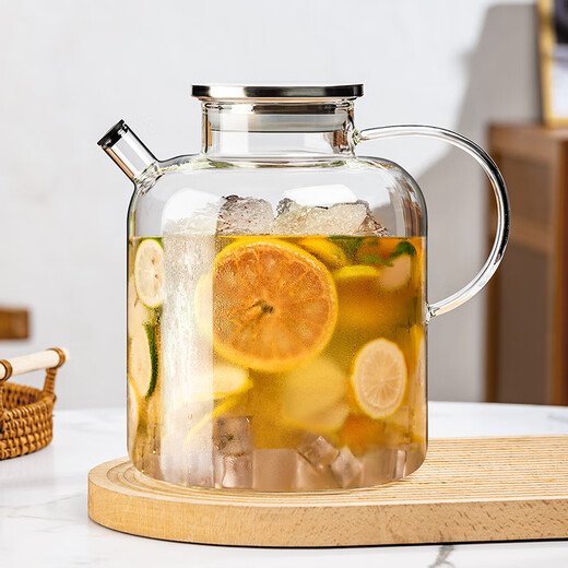 Manwei cold kettle household high temperature resistant glass cold kettle food grade thickened boiling kettle large capacity juice pot flower teapot 3.0L transparent teapot