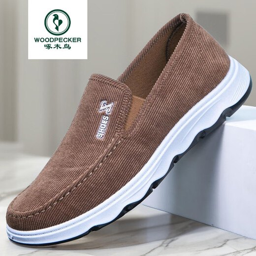 
Woodpecker brand high-end spring and summer 2025 new style new summer breathable men's casual genuine canvas shoes summer one-step D826 black 38