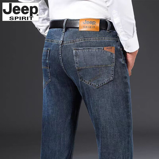 
JEEP SPIRITJEEP Jeep new spring and autumn thick jeans men's casual loose straight stretch pants trend black j679 spring and autumn style 29 sizes - waist 2 feet 2
