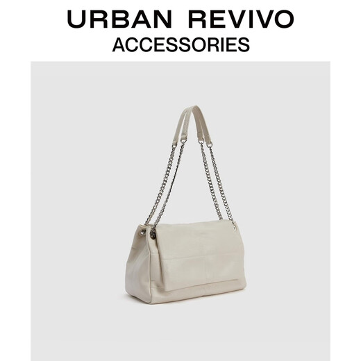 
URBAN REVIVO2025 Summer New Women's Temperament Chain Shoulder Crossbody Bag UAWB50132 Beige White