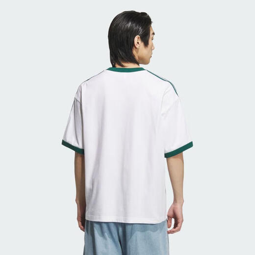 Adidas's Retro Men's Retro tendencia casual simple versátil Verano transpirable Fashion Fashion impreso Camiseta de manga corta KC2602 L