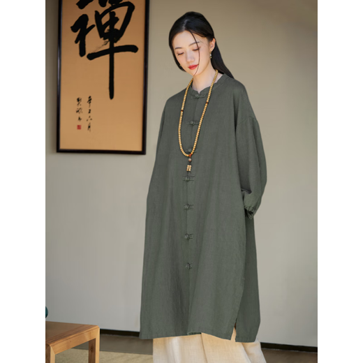 Costume zen ponfy Buddhist costume de style femme de style bouddhiste pratiques en vêtements simples robe Suite chinois style zen culte de temple