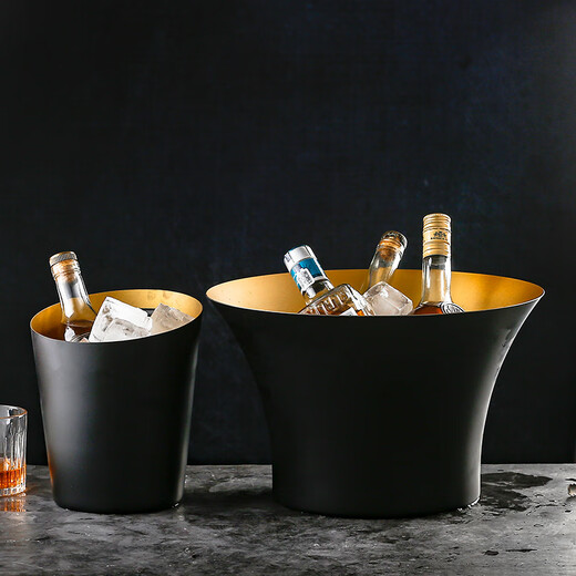 European stainless steel champagne basin thickened and enlarged ice bucket banquet red wine ice bucket bar ktv ice wine basin commercial Yuanbao champagne basin silver