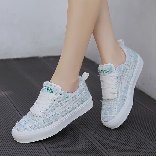 LIGHTNING X STORM Picasso paintings co-branded Xiaoxiang style casual lightning bread shoes couple canvas sports board shoes men and women D6227 soft blue 41