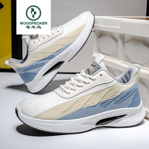 Marca de carpintería de alta mar primavera y verano 2025 zapatos nuevos zapatos informales suaves con calzado para correr resistente a los zapatos deportivos cómodos y de moda hombres 9901 blanco 39