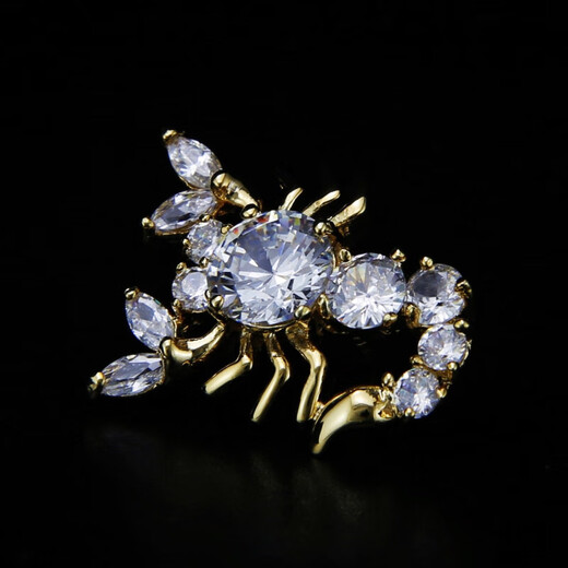 Cijia-Anzug Brosche Herren Brosche Gold-plattiertes Material Femme Fatale künstlicher Zirkon Scorpio Kragen Pinanzug Pin Pin Pin-Plated Scorpion Brosche Manschettenknall-Set