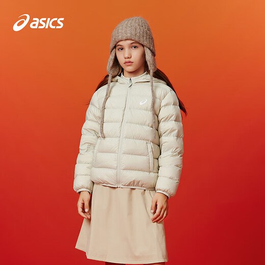ASICS Kinderkleidung 25 Jahre Winter Kinderweiche und komfortable dreidsichere, leichte Warm-Down-Jacke [hohe Ladung] Schwarze Sauberkeit 1000 Meter down 170 Füllung 109,2g