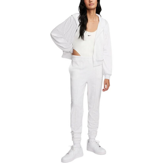 NIKEChill Terry Solid Color Loose Zipper Hooded Jacket Women's Birch Heather Birch Heather XS