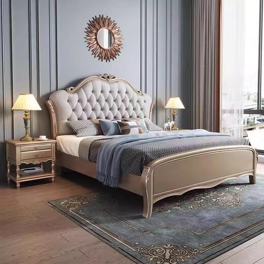 LAISDA AMERICANISCHES MAIDEN Holzbett Licht Luxus Doppelbett 1,8 Meter Retro Hauptschlafzimmer Hochzeitsbett TXG826 1,5 Meter Bett