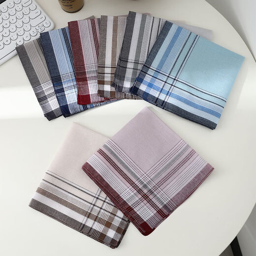 
OEMG men's middle-aged and elderly handkerchiefs, cotton thin old fashioned nostalgic carries soft pure cotton sweat-absorbing handkerchief, old fashioned (3 packs) about 39CMX39CM