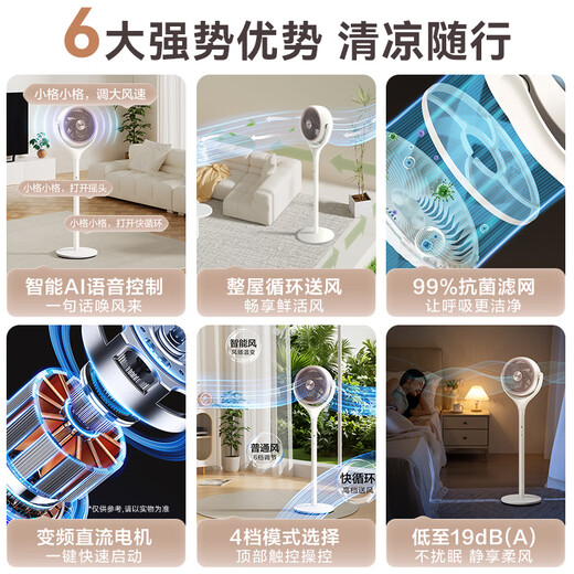 Gree Electric Fan Home Air Circulation Fan Intelligent Voice Floor Fan Negative Ion Aromatherapy Stand Small Fan Antibacterial Filter DC Variable Frequency Fan Office Bedroom Exhaust Fan Flagship New Product - Voice Antibacterial FXDZ-20X82Ag5