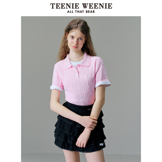 TEENIE WEENIETeenieWeenie小熊针织短袖女装春夏新款老钱风复古polo衫毛衣T恤 白色 165 160_S