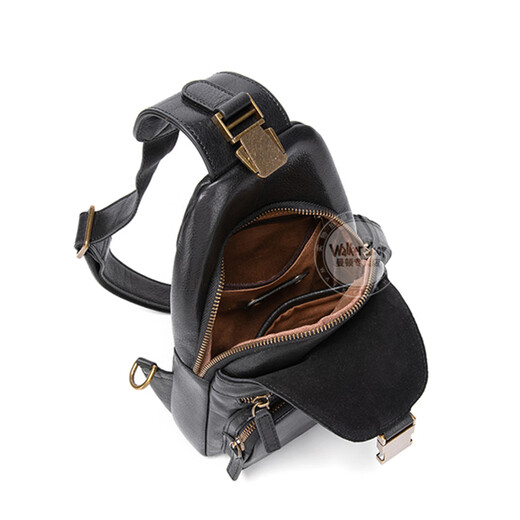 Sac de poitrine Walker Shop pour hommes [Cuir de tête tanné aux légumes sélectionnés] 2025 NOUVELLE SAG COSSBOCK MENS POUR LE MONNE SAGLE SPORTATIQUE À TRENDY NOIR (hauteur 28,5 * Largeur 19 * Épaisseur 4cm)