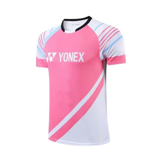 YONEX尤尼克斯2024新款Yy速干羽球服男女短袖套装运动透气比赛训 6296粉色套装 L 童装