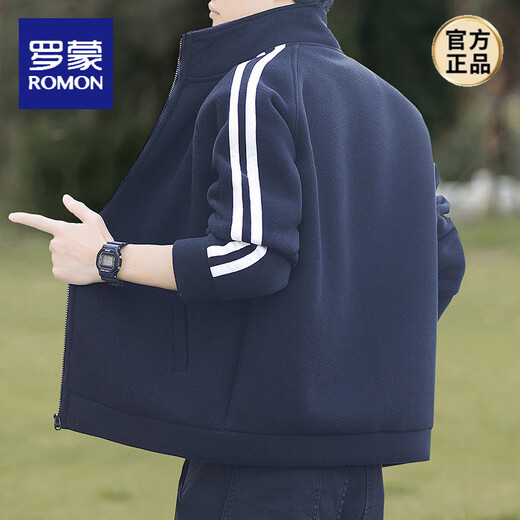 ROMON polar fleece jacket men's jacket autumn and winter 2025 new outdoor sportswear thickened fleece jacket sherpa sweatshirt military green sherpa thick section 8868 M =100-120Jin Jin equals 0.5 kg