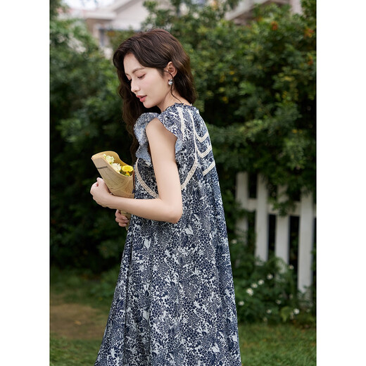 Demana [süßes und salziges Blumenkleid] Frühlings- und Sommer Chinesischer Stil sanfter A-Linie-schlanker und eleganter eleganter Rock für Frauen