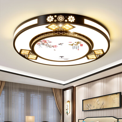 HULDRA 2025 new LED ceiling lamp room bedroom lamp living room lamp hall modern simple atmosphere Zhongshan lamp 50*50cm three-color dimming 48W*2